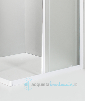 box doccia angolare porta scorrevole 80x80 cm opaco bianco