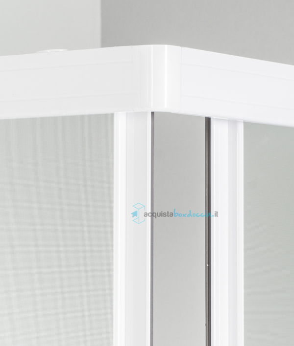 box doccia angolare  porta scorrevole 75x96 cm opaco bianco