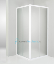 box doccia angolare  porta scorrevole 72x85 cm opaco bianco