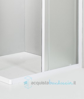 box doccia angolare  porta scorrevole 70x95 cm opaco bianco