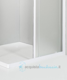 box doccia angolare  porta scorrevole 71x74 cm opaco bianco