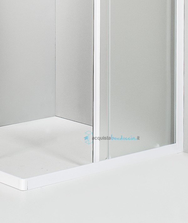 box doccia angolare  porta scorrevole 70x87 cm opaco bianco