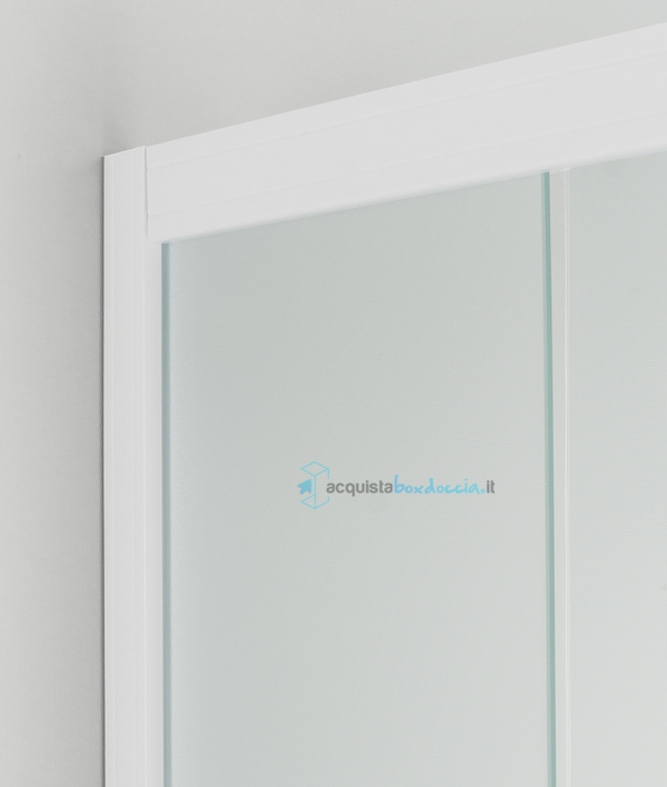 box doccia angolare  porta scorrevole 77x74 cm opaco bianco