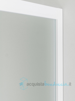 box doccia angolare  porta scorrevole 74x90 cm opaco bianco
