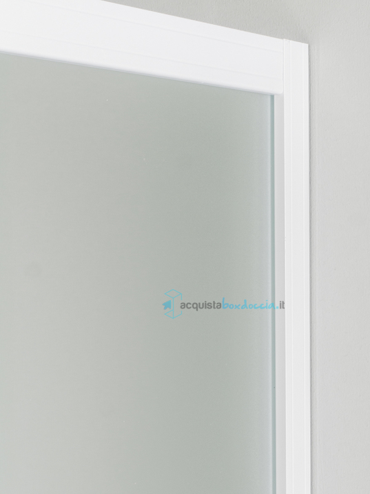 box doccia angolare  porta scorrevole 73x99 cm opaco bianco
