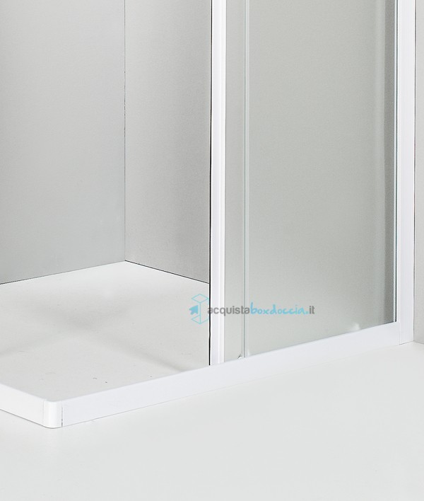 box doccia angolare porta scorrevole 70x70 cm opaco bianco