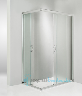 box doccia angolare porta scorrevole 65x85 cm opaco altezza 180 cm