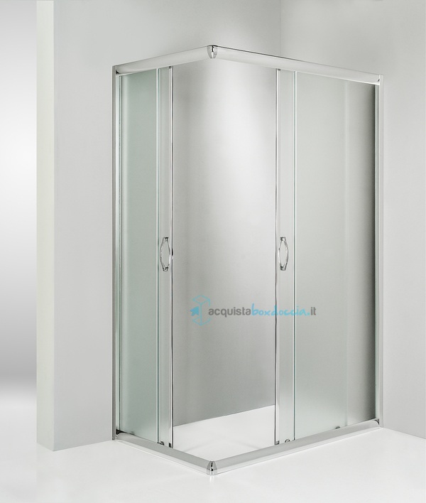 box doccia angolare porta scorrevole 75x70 cm opaco altezza 180 cm