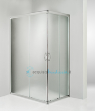 box doccia angolare porta scorrevole 100x100 cm opaco serie n