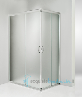 box doccia angolare porta scorrevole 120x120 cm opaco serie n