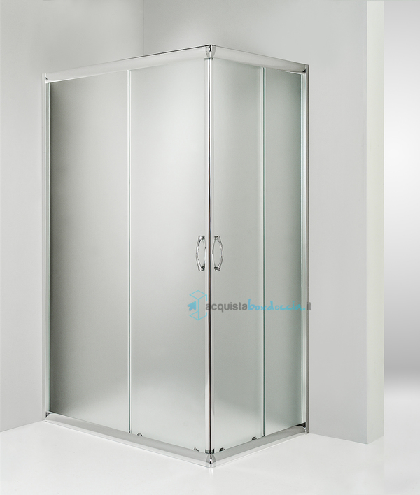 box doccia angolare porta scorrevole 100x110 cm opaco serie n