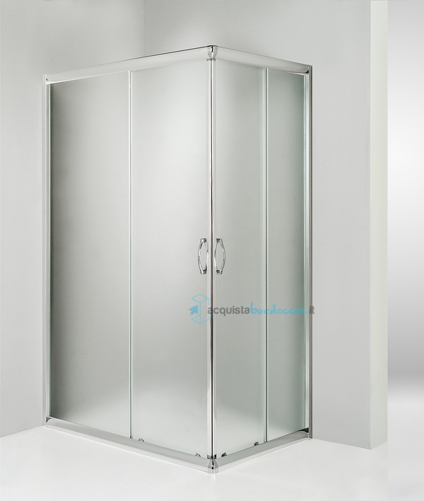box doccia angolare porta scorrevole 75x65 cm opaco altezza 180 cm