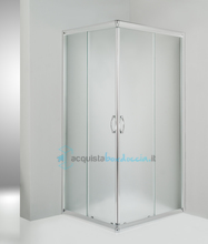 box doccia angolare porta scorrevole 60x109 cm opaco