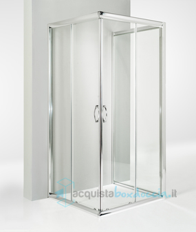 box doccia 3 lati porta scorrevole 70x70x70 cm trasparente