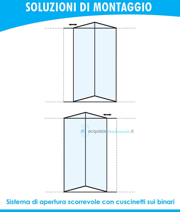 Porta soffietto Doccia 70cm vetro temp. 5mm profili cromo reversibile sx/dx