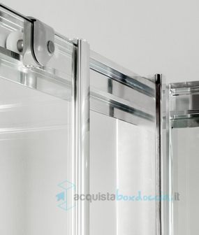 box doccia angolare anta fissa porta scorrevole 75x110 cm trasparente