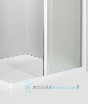 box doccia angolare porta scorrevole 70x72 cm opaco bianco