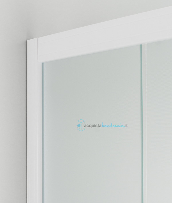 box doccia angolare porta scorrevole 60x80 cm opaco bianco