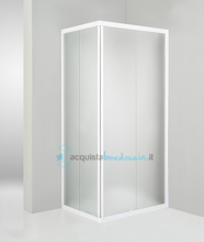 box doccia angolare porta scorrevole 85x95 cm opaco bianco