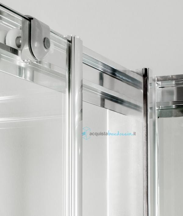 box doccia angolare anta fissa porta scorrevole 80x100 cm trasparente
