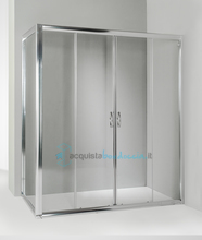 box doccia angolare anta fissa porta scorrevole 85x165 cm trasparente