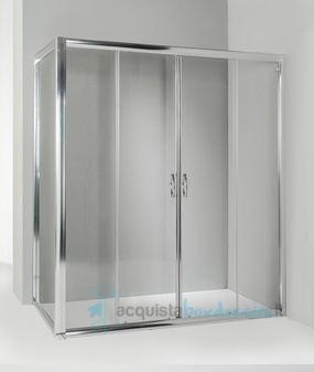 box doccia angolare anta fissa porta scorrevole 60x170 cm trasparente
